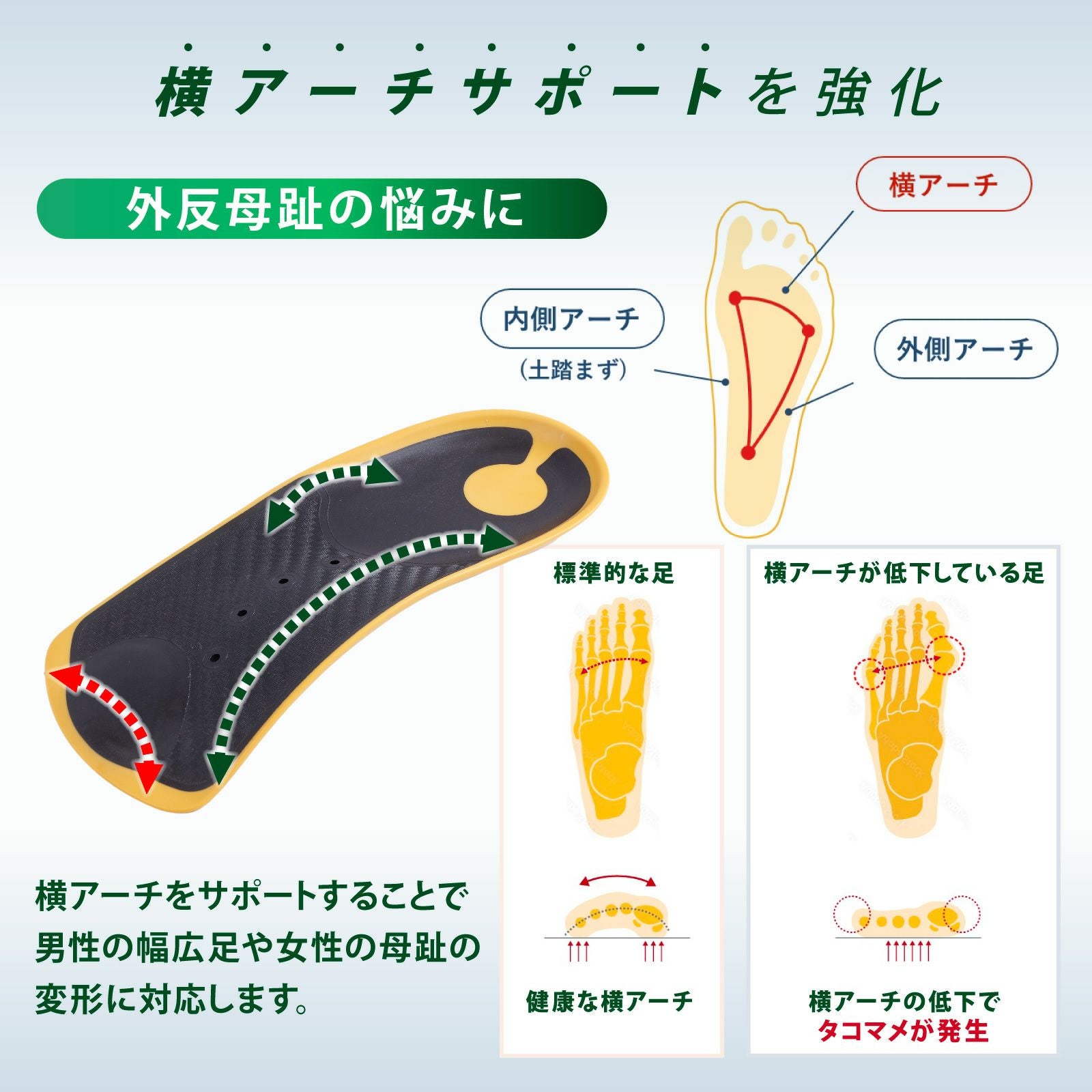 ハーフインソール バランス強化｜アシマル タクミハーフ クッション